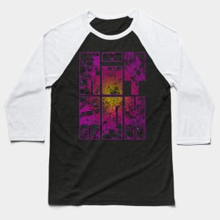 Riyadh, Saudi Arabia City Map Typography - Neon Baseball T-Shirt